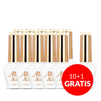 10+1gratis Lakier hybrydowy Molly Nails Glamour Women Lucky Jade Stone HEMA/Di-HEMA Free 8g Nr 1