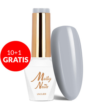 10+1gratis Lakier hybrydowy Molly Nails Glamour Women Luxury Grey HEMA/Di-HEMA Free 8g Nr 6