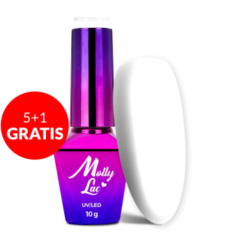 5+1gratis Lakier hybrydowy MollyLac Yes I Do Wedding white 10 g Nr 21