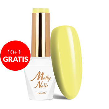 10+1gratis Lakier hybrydowy Molly Nails Cocktails & Drinks Mojito Sunrise HEMA/Di-HEMA Free 8g Nr 11