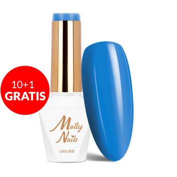 10+1gratis Lakier hybrydowy Molly Nails Cocktails & Drinks Blue Lagoon HEMA/Di-HEMA Free 8g Nr 13