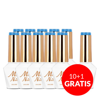 10+1gratis Lakier hybrydowy Molly Nails Cocktails & Drinks Blue Lagoon HEMA/Di-HEMA Free 8g Nr 13