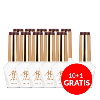 10+1gratis Lakier hybrydowy Molly Nails Elite Women Burgundy HEMA/Di-HEMA Free 8g Nr 41