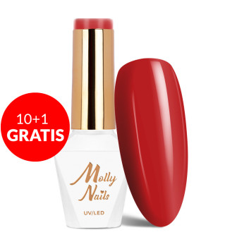 10+1gratis Lakier hybrydowy Molly Nails Elite Women Brick Red HEMA/Di-HEMA Free 8g Nr 43