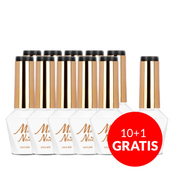 10+1gratis Lakier hybrydowy Molly Nails Elite Women Heartbreaker HEMA/Di-HEMA Free 8g Nr 47