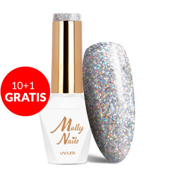 10+1gratis Lakier hybrydowy Molly Nails Queens Of Life Stardust HEMA/Di-HEMA Free 8g Nr 31