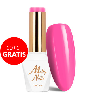 10+1gratis Lakier hybrydowy Molly Nails Inspired by you Candy Girl HEMA/Di-HEMA Free 8g Nr 51