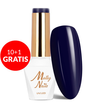 10+1gratis Lakier hybrydowy Molly Nails Inspired by you Secret HEMA/Di-HEMA Free 8g Nr 57