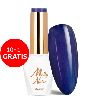 10+1gratis Lakier hybrydowy Molly Nails Story Time Magic Night HEMA/Di-HEMA Free 8g Nr 628