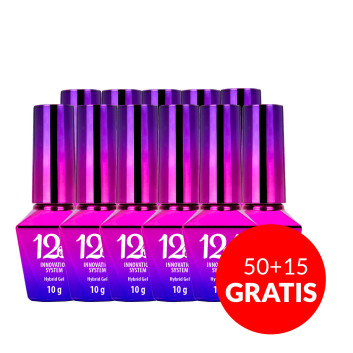 50+15gratis Baza 12in1 Innovation Hybrid Gel MollyLac Candy Pink 10g