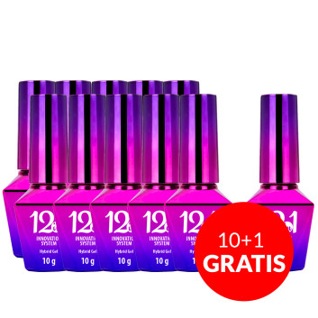 10+1gratis Baza 12in1 Innovation Hybrid Gel MollyLac Candy Pink 10g