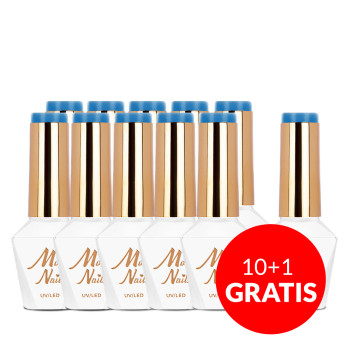 10+1gratis Lakier hybrydowy Molly Nails Blue Sky Dark Blue HEMA/Di-HEMA Free 8g Nr 116