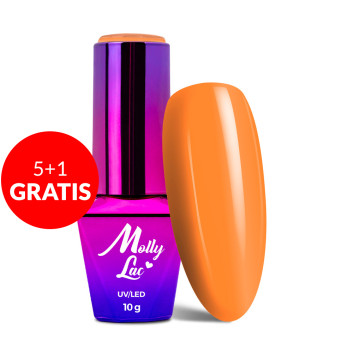 5+1gratis Lakier hybrydowy Molly Lac Bubble Tea Naranja 10g Nr 133