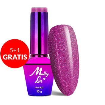 5+1gratis Lakier hybrydowy MollyLac Glowing Time Vanity Show 10g Nr 238