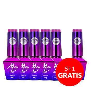 5+1gratis Lakier hybrydowy MollyLac Power Flower Purple crocus Hema/di-Hema free 10g Nr 725