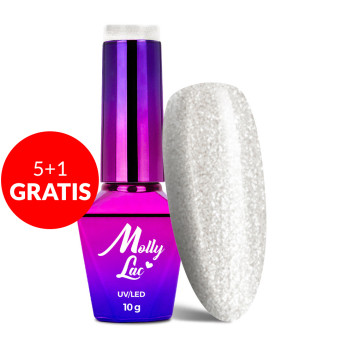 5+1gratis Lakier hybrydowy MollyLac Fantasyland Glitter Weekend Wibes 10g Nr 314