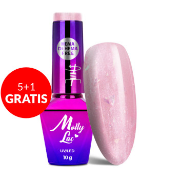 5+1gratis Lakier hybrydowy MollyLac Sparkling French Wedding mermaid HEMA/Di-HEMA Free 10g Nr 706