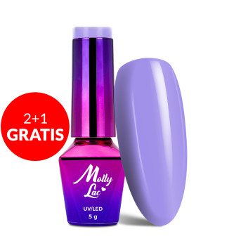 2+1gratis Lakier hybrydowy MollyLac Glamour Women Violet Room 5g Nr 5