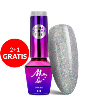 2+1gratis Lakier hybrydowy MollyLac Shocking Shine Rocker HEMA/Di-HEMA Free 5g Nr 684