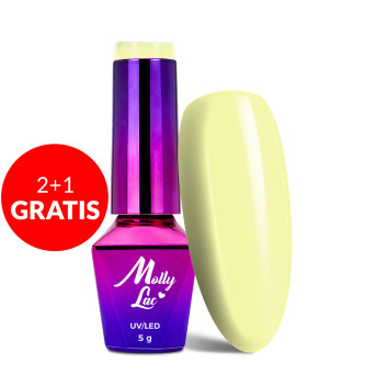 2+1gratis Lakier hybrydowy MollyLac Yoghurt Citrine Cake 5g Nr 125