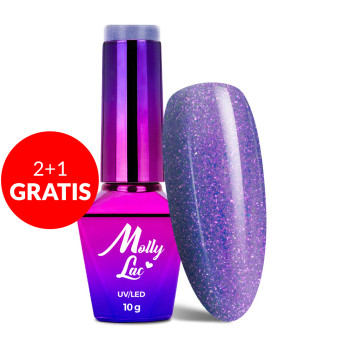 2+1gratis Lakier hybrydowy MollyLac Winter Crystalize Forever Young 5 g Nr 225