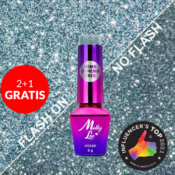 2+1gratis Lakier hybrydowy MollyLac Flashing Lights Bling it Back HEMA/Di-HEMA Free 5g Nr 567