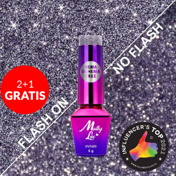 2+1gratis Lakier hybrydowy MollyLac Flashing Lights Instant Crush HEMA/Di-HEMA Free 5g Nr 568