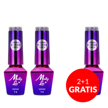 2+1gratis Lakier hybrydowy MollyLac Flashing Lights Instant Crush HEMA/Di-HEMA Free 5g Nr 568