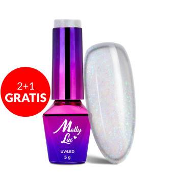 2+1gratis Lakier hybrydowy MollyLac The Secret Of Chameleon Pure Azur 5g Nr 589