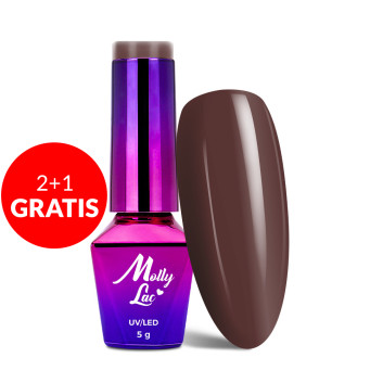 2+1gratis Lakier hybrydowy MollyLac Choco Dreams Sticky Toffee 5g Nr 354