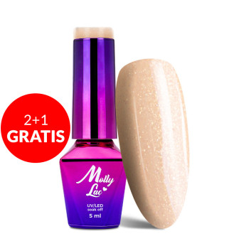 2+1gratis Lakier hybrydowy MollyLac BonBons Vanilla Shake 5ml Nr 454