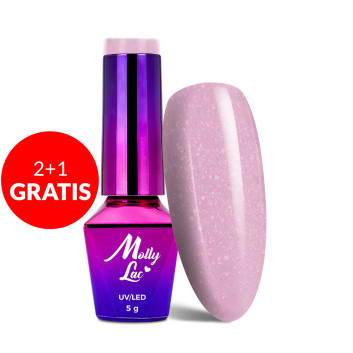 2+1gratis Lakier hybrydowy MollyLac Macarons Berry Kiss 5 g Nr 472