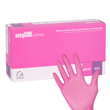 Rękawiczki jednorazowe nitrylowe diagnostyczne i ochronne Easycare nitrile Pink rozmiar XS różowe 100 szt
