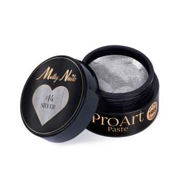 Pasta do zdobień ProArt Paste Molly Nails Silver HEMA/Di-HEMA free 5g Nr 14