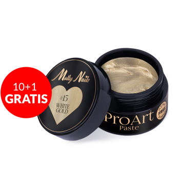 10+1gratis Pasta do zdobień ProArt Paste Molly Nails White Gold HEMA/Di-HEMA free 5g Nr 15