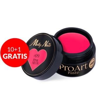 10+1gratis Pasta do zdobień ProArt Paste Molly Nails Pink Neon HEMA/Di-HEMA free 5g Nr 9