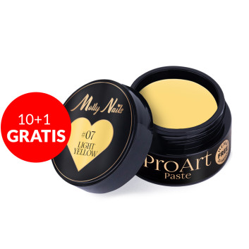 10+1gratis Pasta do zdobień ProArt Paste Molly Nails Light Yellow HEMA/Di-HEMA free 5g Nr 7