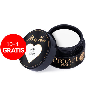 10+1gratis Pasta do zdobień ProArt Paste Molly Nails White HEMA/Di-HEMA free 5g Nr 1