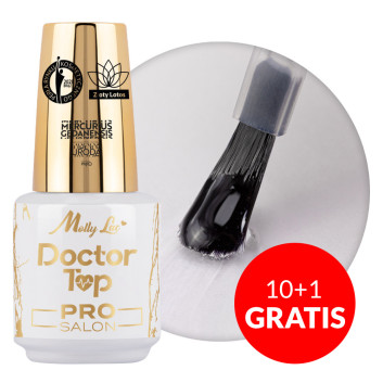 10+1gratis Doctor Top Pro Salon MollyLac innowacyjny samonaprawiający się top no wipe 15g