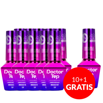 10+1gratis Top nabłyszczający samoregenerujący no wipe bez przecierania Doctor Top Pro Salon MollyLac 10g