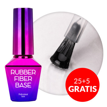 25+5gratis Baza kauczukowa budująca z włóknami jedwabnymi MollyLac Rubber Fiber Base Clear 10g