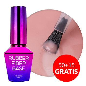 50+15gratis Baza kauczukowa budująca z włóknami jedwabnymi MollyLac Rubber Fiber Base Nude 10g