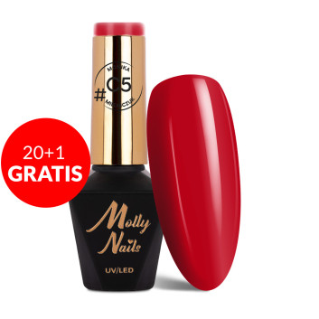 20+1gratis Lakier hybrydowy Molly Nails Classic by Monika Mielniczuk HEMA/Di-HEMA free 8g Nr C5