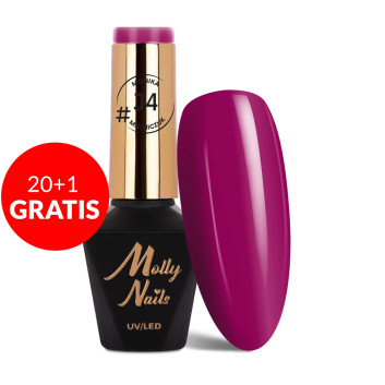 20+1gratis Lakier hybrydowy Molly Nails Juicy by Monika Mielniczuk HEMA/Di-HEMA free 8g Nr J4