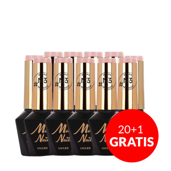 20+1gratis Lakier hybrydowy Molly Nails Natural by Monika Mielniczuk HEMA/Di-HEMA free 8g Nr N3