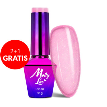 2+1gratis Lakier hybrydowy MollyLac Fantasyland Glitter Uptown Girl 10g Nr 313