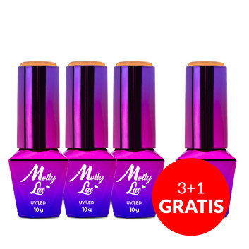 3+1gratis Lakier hybrydowy Molly Lac Bubble Tea Naranja 10g Nr 133