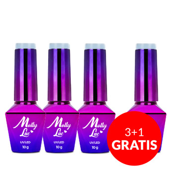 3+1gratis Lakier hybrydowy MollyLac Pure Nature Top of the mountain 10g Nr 105