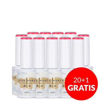 20+1gratis Lakier hybrydowy Molly Nails @Bouquet by Laskovska Pomponella HEMA/Di-HEMA Free 7g