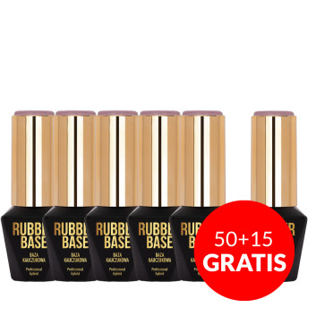 50+15gratis Baza kauczukowa do lakierów hybrydowych Rubber Base Molly Nails Dange Rose 10g